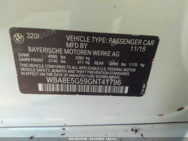WBA8E5G59GNT41796 BMW 3 Series 320i Xdrive