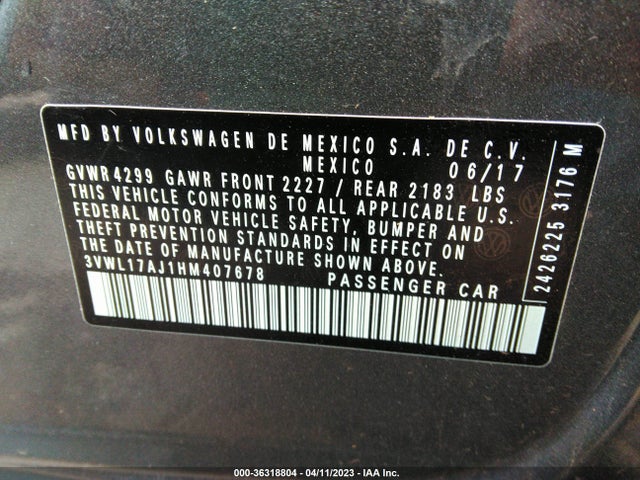 3VWL17AJ1HM407678 Volkswagen Jetta 1.8t Sel