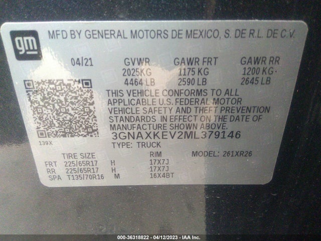 Chevrolet EQUINOX LT 2021 3GNAXKEV2ML379146 Image 10
