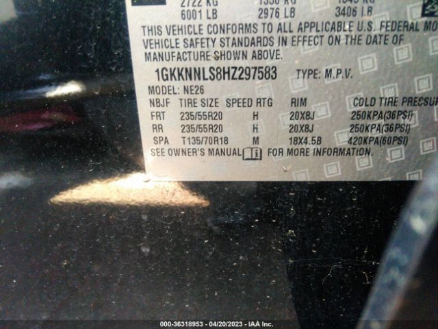 1GKKNNLS8HZ297583 GMC ACADIA SLT