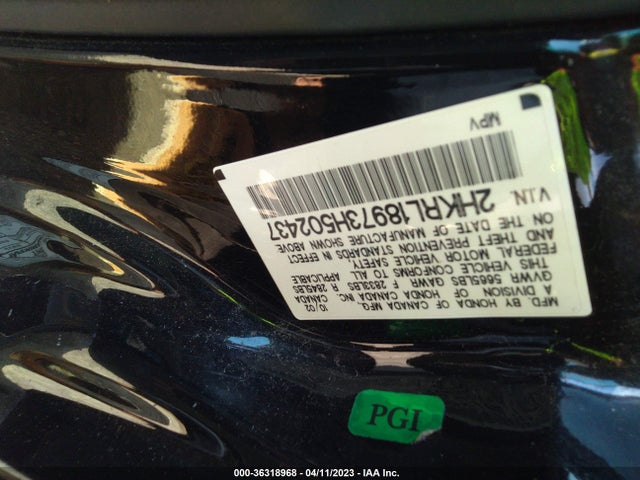 2003 HONDA ODYSSEY EX-L VIN: 2HKRL18973H502437