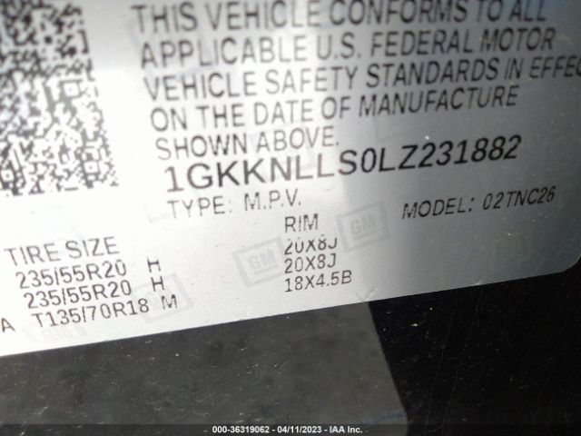 1GKKNLLS0LZ231882 GMC Acadia At4