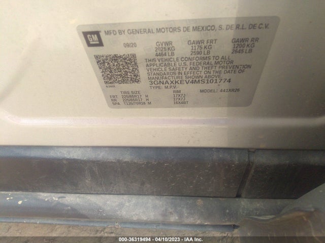 Chevrolet EQUINOX LT 2021 3GNAXKEV4MS10177 Image 9