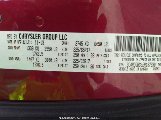 2C4RDGBG0ER197330 Dodge Grand Caravan Se/american Value Pkg