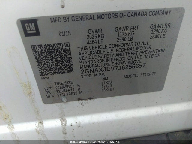 Chevrolet EQUINOX LT 2018 2GNAXJEV7J6255657 Image 10