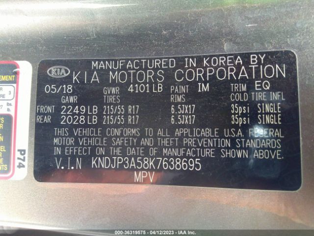 KNDJP3A58K7638695 KIA SOUL +