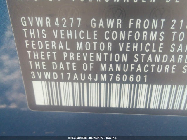 2018 Volkswagen Golf, VIN: 3VWD17AU4JM760601