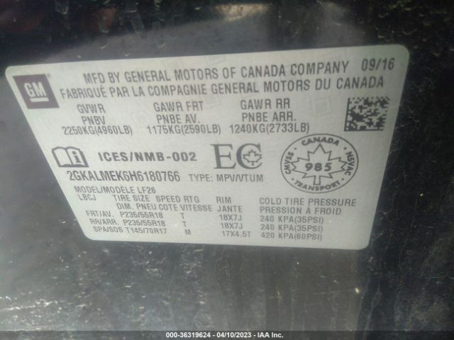 2GKALMEK6H6180766 GMC Terrain Sle