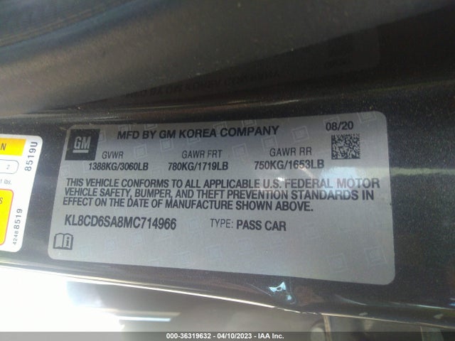 Chevrolet SPARK 1LT 2021 KL8CD6SA8MC714966 Image 9