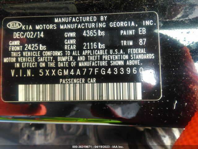 5XXGM4A77FG433960 KIA Optima Lx