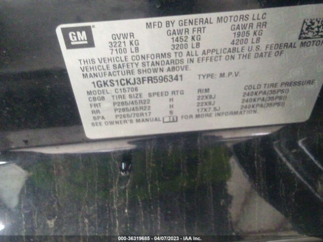 1GKS1CKJ3FR596341 GMC YUKON DENALI