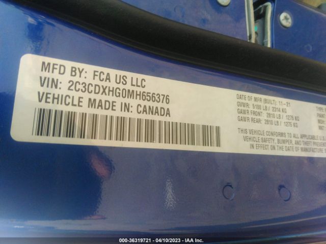 2C3CDXHG0MH656376 Dodge CHARGER GT