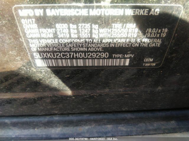 5UXKU2C37H0U29290 BMW X6 Xdrive35i