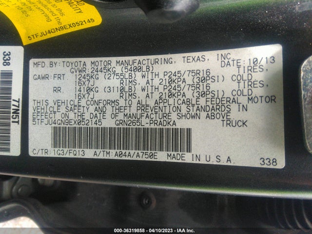 Toyota Tacoma Prerunner 2014 5TFJU4GN9EX052145 Image 9