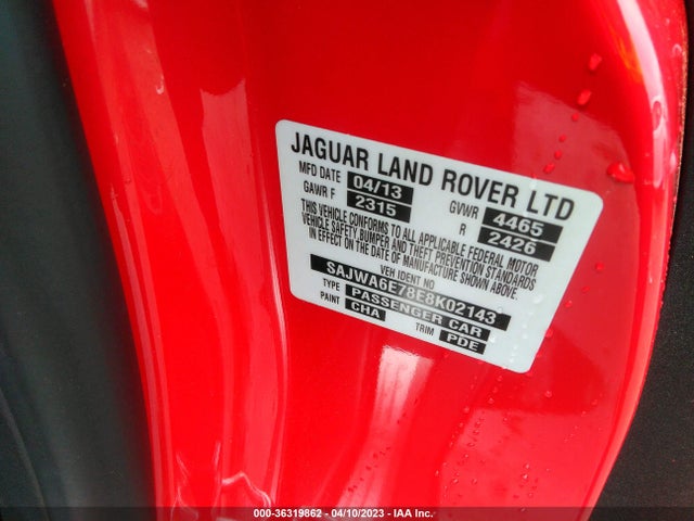 2014 Jaguar F-TYPE, VIN: SAJWA6E78E8K02143