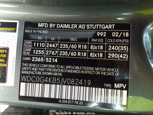 WDC0G4KB5JV082419 Mercedes-Benz Glc Glc 300