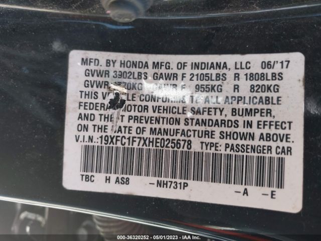 19XFC1F7XHE025678 Honda Civic Sedan Ex-l