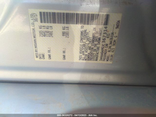 1N4AA6AP6JC367314 Nissan MAXIMA SV
