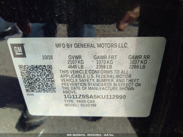 Chevrolet IMPALA LT 2019 1G11Z5SA5KU112990 Image 9