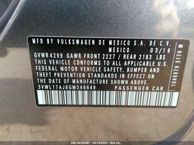 3VWL17AJ8GM346649 Volkswagen Jetta Sedan 1.8t Sel