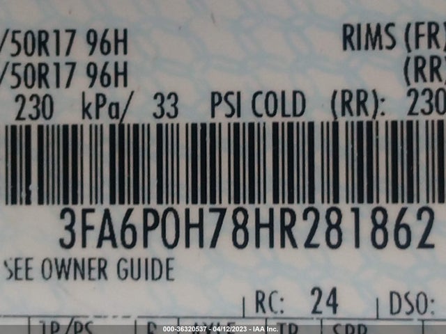 Ford FUSION SE 2017 3FA6P0H78HR281862 Image 11