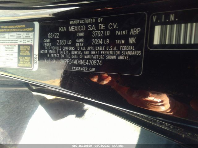 3KPF54AD4NE470874 KIA Forte Gt-line