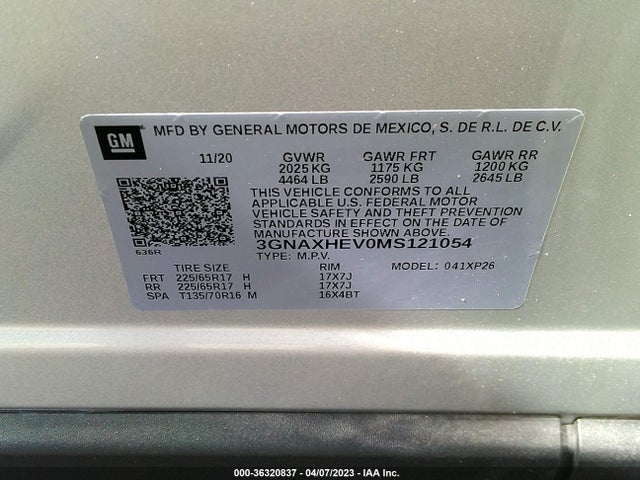 Chevrolet EQUINOX LS 2021 3GNAXHEV0MS121054 Image 9