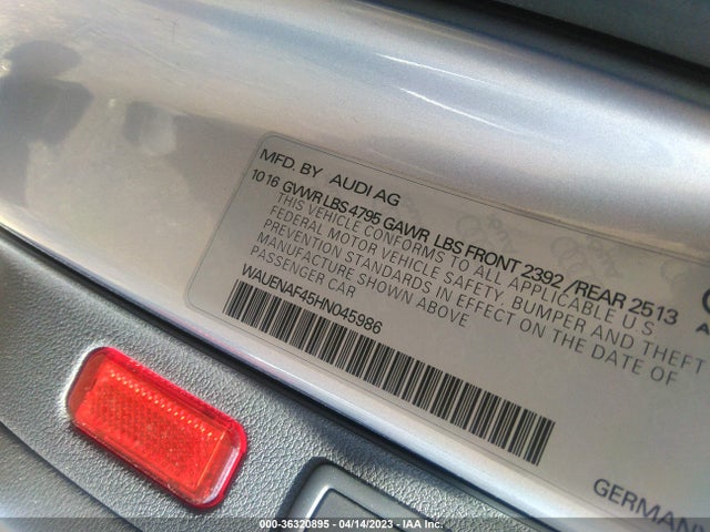 WAUENAF45HN045986 Audi A4 Premium Plus