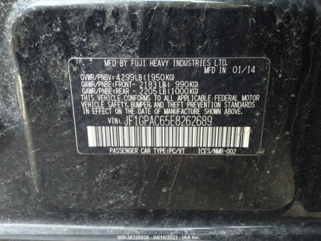 JF1GPAC65E8262689 Subaru Impreza Wagon 2.0i Premium