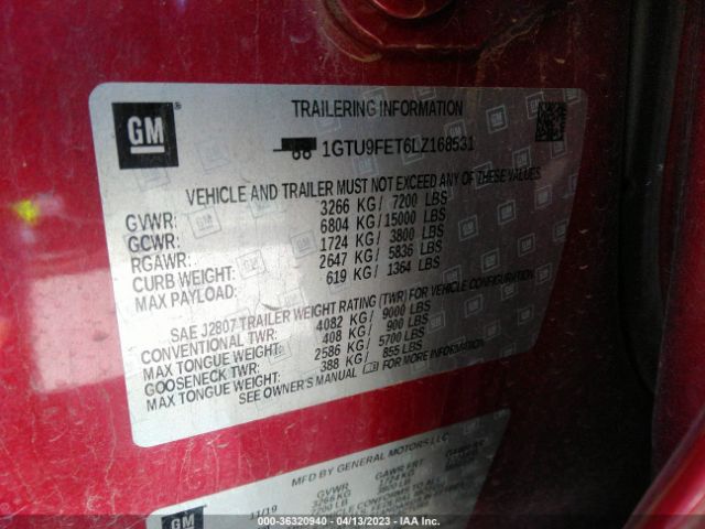 1GTU9FET6LZ168531 GMC Sierra 1500 Denali