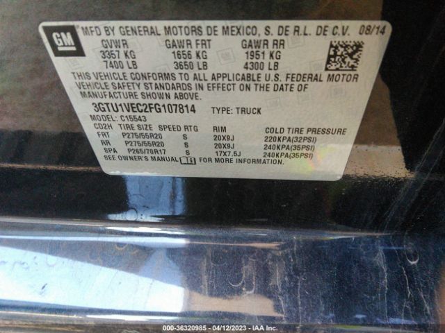 3GTU1VEC2FG107814 GMC Sierra 1500 Slt