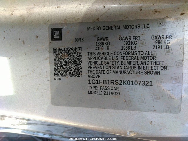 Chevrolet Camaro 1lt 2019 1G1FB1RS2K0107321 Image 11