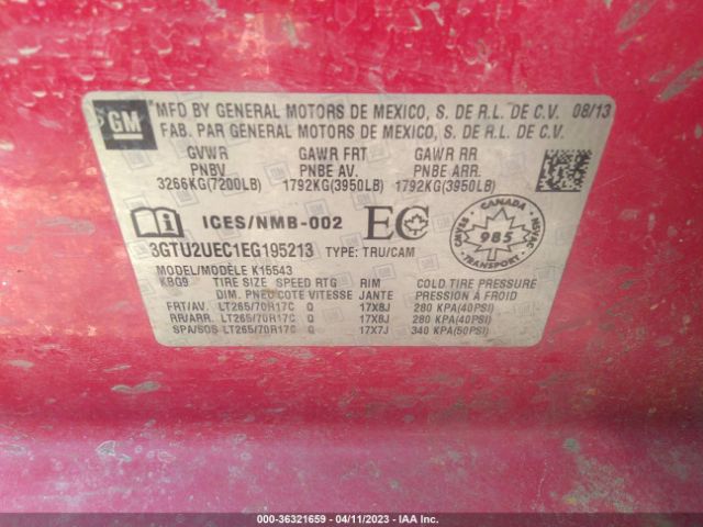 3GTU2UEC1EG195213 GMC Sierra 1500 Sle