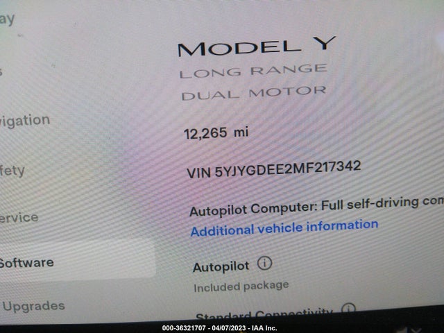 Tesla Model Y Long Range 2021 5YJYGDEE2MF217342 Image 9