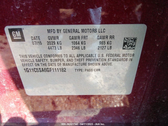 Chevrolet Malibu Limited Lt 2016 1G11C5SA6GF111182 Image 10