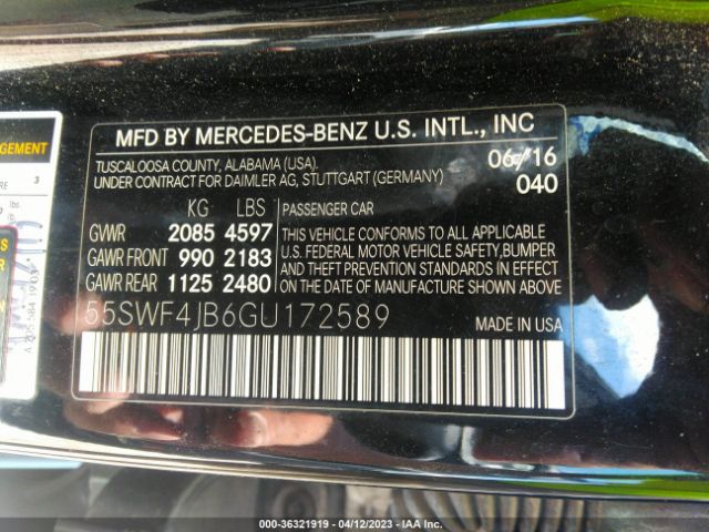 55SWF4JB6GU172589 Mercedes-Benz C-class C 300