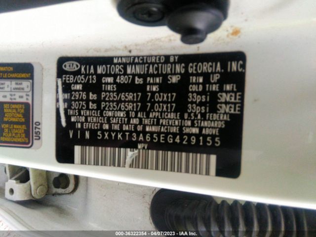 5XYKT3A65EG429155 KIA SORENTO LX