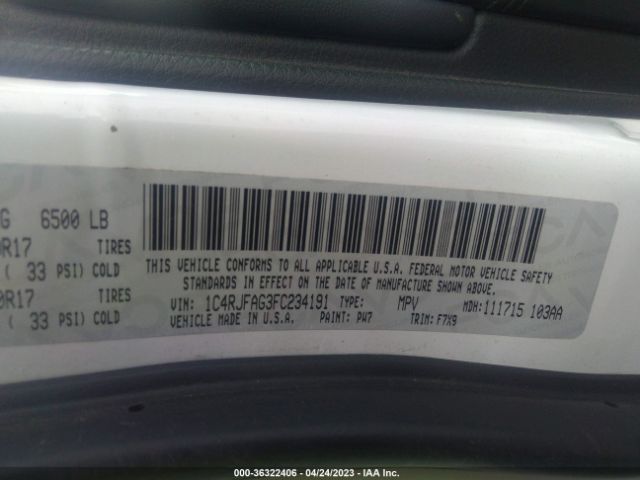 1C4RJFAG3FC234191 Jeep Grand Cherokee Laredo