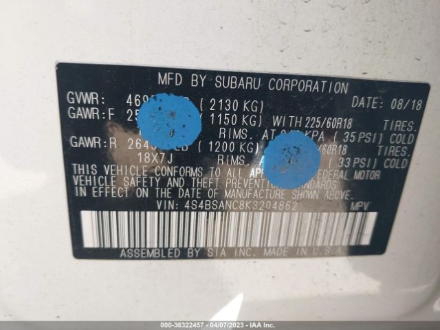 4S4BSANC8K3204862 Subaru Outback Limited
