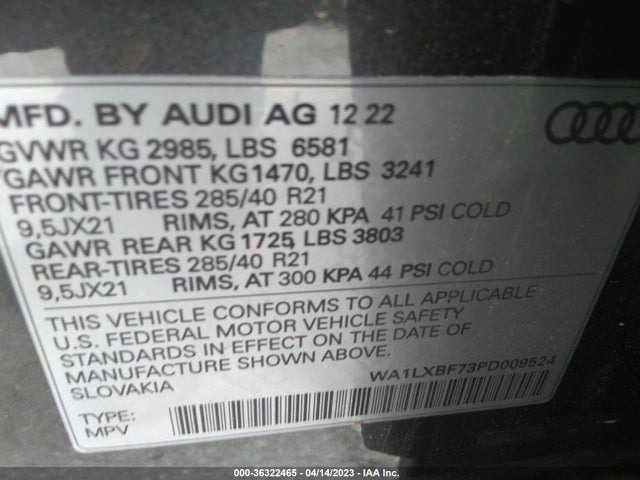 WA1LXBF73PD009524 Audi Q7 Premium Plus