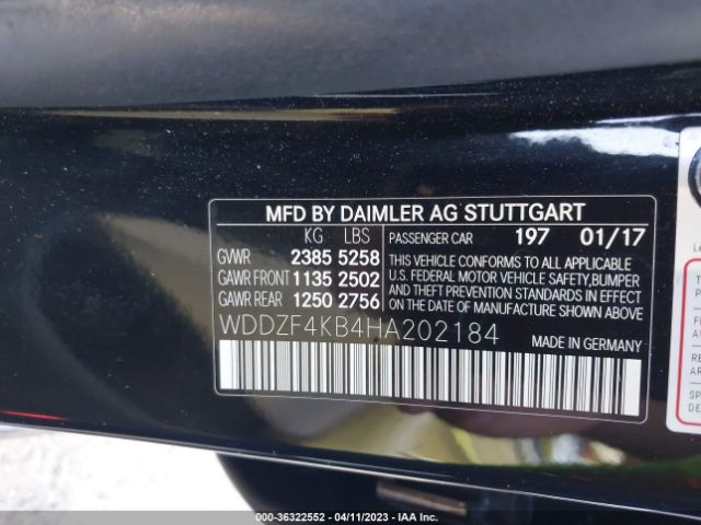WDDZF4KB4HA202184 Mercedes-Benz E-class E 300