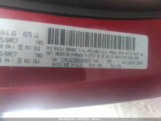 1C4NJDEB8HD204876 Jeep Compass Latitude