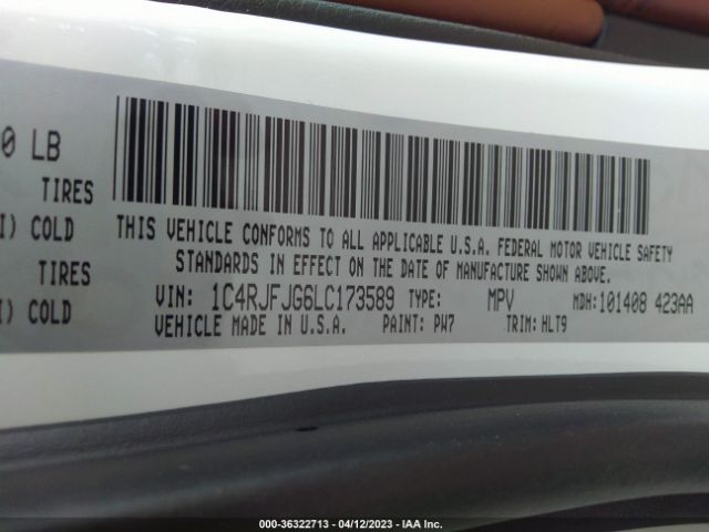 1C4RJFJG6LC173589 Jeep Grand Cherokee Summit