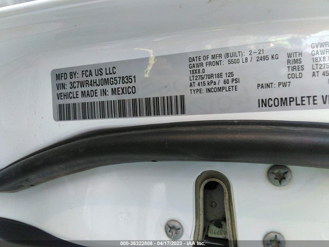 RAM 2500 Tradesman 2021 3C7WR4HJ0MG578351 Image 10