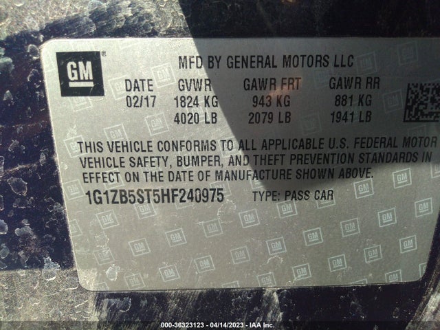 Chevrolet MALIBU LS 2017 1G1ZB5ST5HF240975 Image 9