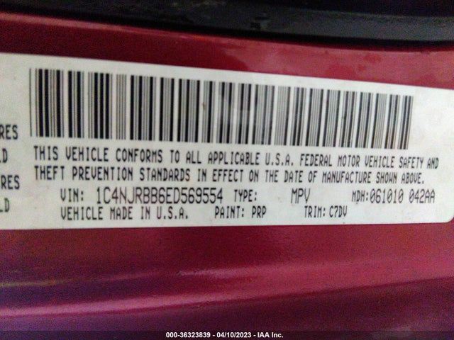 1C4NJRBB6ED569554 Jeep Patriot Sport