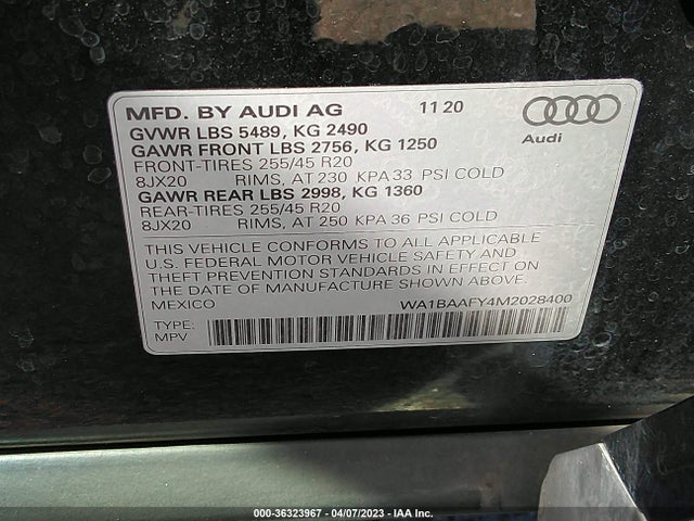 Audi Q5 Premium Plus 2021 WA1BAAFY4M2028400 Image 9