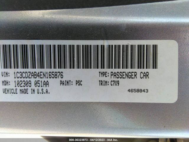 1C3CDZAB4EN165876 Dodge AVENGER SE