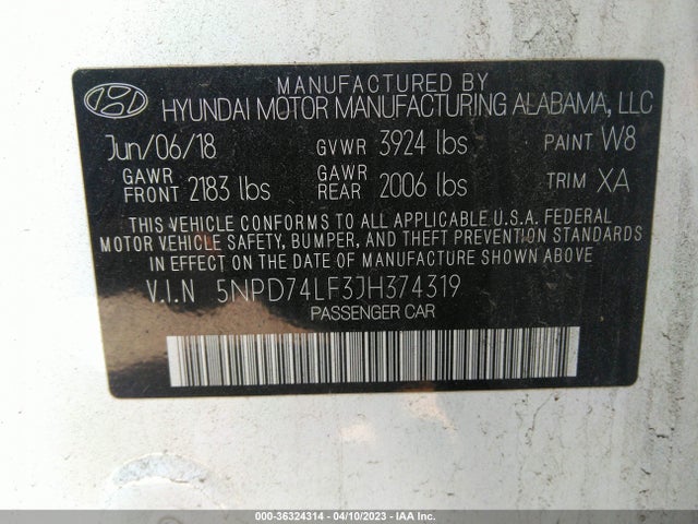 Hyundai ELANTRA SE 2018 5NPD74LF3JH374319 Image 10