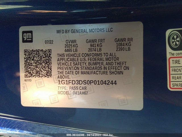 Chevrolet Camaro 2lt 2023 1G1FD3DS0P0104244 Image 9